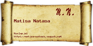 Matisa Natasa névjegykártya